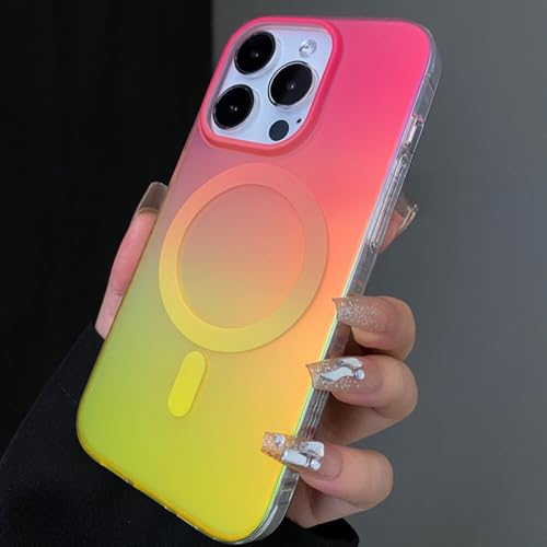 Coque iPhone 15 Pro Max Aurora laser dégradé magnétique de luxe