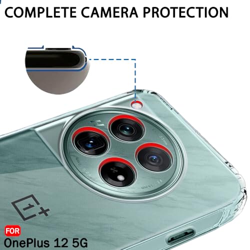 Image of TheGiftKart Back Cover Soft Case for OnePlus 12 5G | Best Camera Protection | Inbuilt Dust Plugs & Anti-Slip Grip | Ultra Clear Slim Back Cover Case for OnePlus 12 5G (Silicone, Transparent)