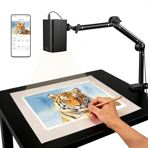 Image of Art Projector for Tracing and Drawing - 5G WiFi & App-Free Web Control - Digital Sketch Projector with Stable Stand for Artists, Cookie Decor - Compatible with iOS/Android, Supports Online/Offline