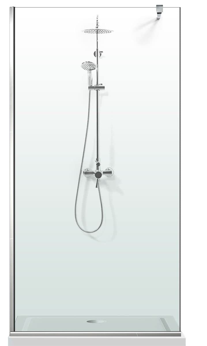 Aqua Roy INOX, Größe 100 cm ab 70/80/90/100/110/120, Walk in Duschwand, Duschabtrennung, 8 mm Klarglas, Edelstahl (100x195 cm)