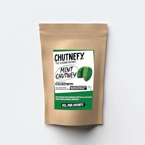 Image of CHUTNEFY|Mint (Hari /Pudina Dhaniya) Chutney Mix|100% Natural Ingredients|250gms (Dry /Reusable Bulk Pack)|Add Water to make 1000ml each|20+ Servings|Mild and mellow flavour for multi-purpose use