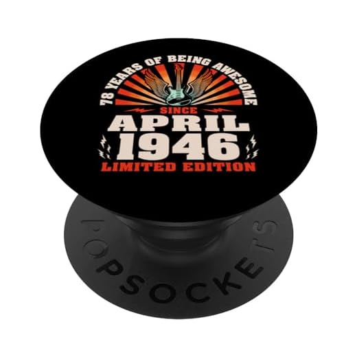 78 cumpleaños 78 años Guitarrista Amante de la música nacido en abril de 1946 PopSockets PopGrip Intercambiable