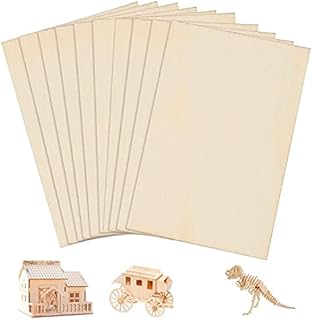 TSKDKIT A5 Plywood Sheets Basswood Sheet 3mm Craft Wood Blank Unfinished Wood Board for Craft DIY Painting Modelling Fretwork Engraved Home Decor(22 x 15cm)