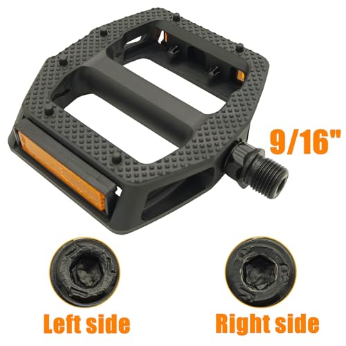 RYANGO Bike Pedals, Non-Slip Wide Bike Pedals with Reflectors, Lightweight 9/16\" Bicycle Pedals for Mountain Bike, Road Bike, BMX, Adult Bike Pedal