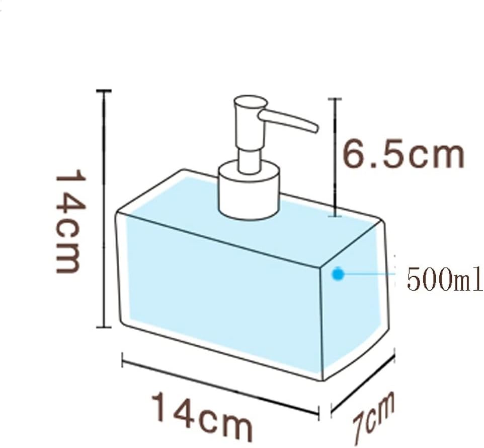Soap Pump Dispenser Simple Rectangle Ceramic Portable Soap Dispenser Shampoo Bottle Jar Bathroom Accessories 500ml Lotion Bottle Bottles Dispenser (Color : E)