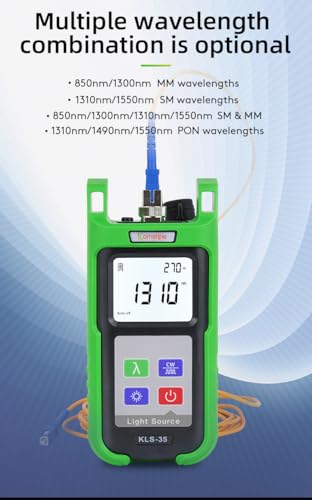 Image of 1310 /1550nm + Multimode 850 /1300nm Optical Fiber SingleMode SM and Multimode MM Light Source KLS-35-MS ±0.05dB /15mins Output Stability Komshine