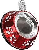 Old World Christmas Glass Blown Ornament Dog Bowl (32285)