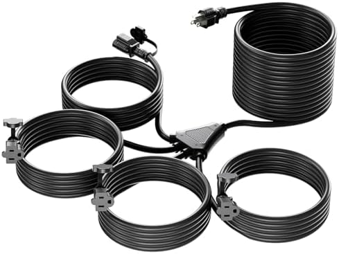 K KASONIC - Outdoor Extension Cord 75 FT, Evenly Spaced 9 Outlets Plugs, 16/3 SJTW - View #7