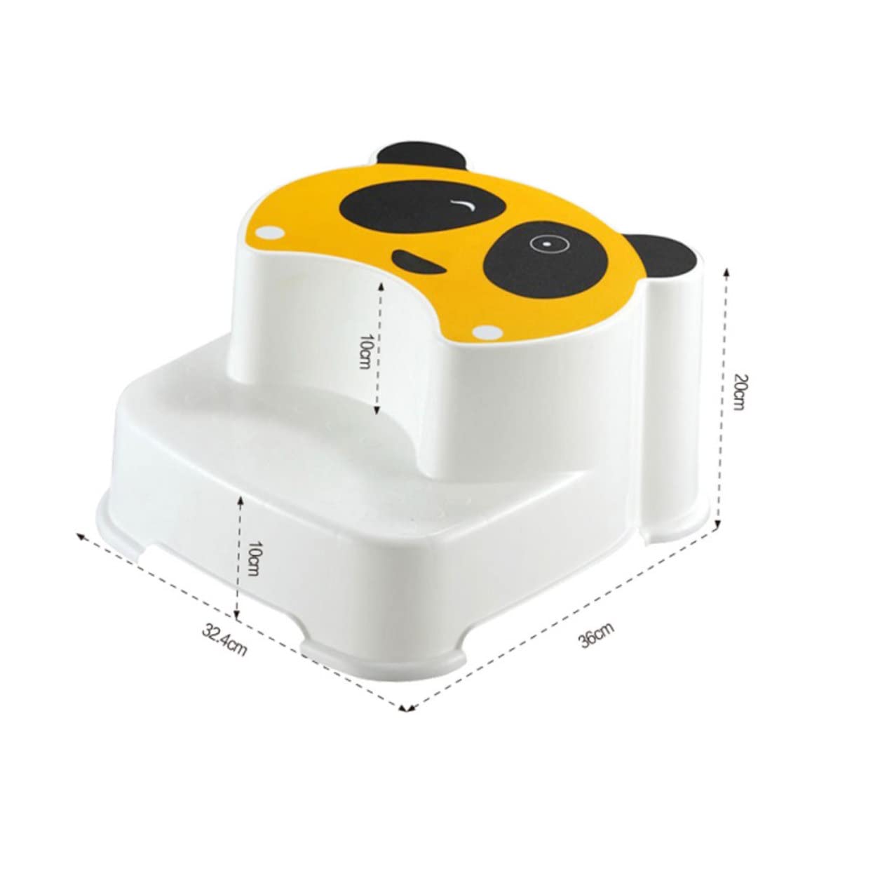Alipis Sgabello Bambini Forma Panda Antiscivolo per Bagnetto e Lavabo in Plastico Doppio Strato