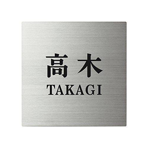 丸三タカギ ネームプレート 彫り込み済表札 スクアド SQ-S-4-2-高木 彫り込み名字: 高木 【完成品】