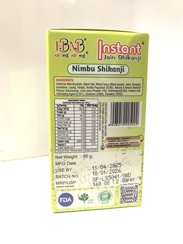Image of Instant Jain Shikanji Lemon | Nimbu Shikanji | Traditional Masala Lemonade | Instant Nimbu Pani Drink Mix | Natural Summer Refreshing Beverage | Ready to Make Indian Cooler | Pack of 1| 10 Sachets