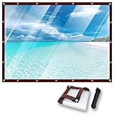 Telone Trasparente Impermeabile 150 x 260 cm, Impermeabile, Trasparente, Antivento, Resistente Agli Strappi, Tende da Esterno Antipioggia con Occhielli per Mobili, Auto, A