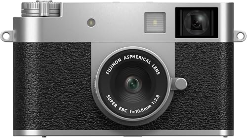 Image of FUJIFILM X Half Digital Camera with Fujifilm Instax Mini Link 3 Smartphone Printer and Sunshine Microfiber Cleaning Cloth... (Silver, Rose Pink Printer + 20 Sheets)