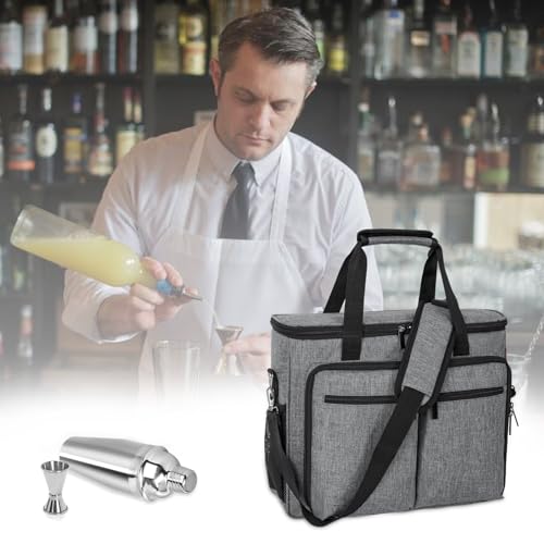 Bolsa de camarero portátil con separadores para kit de coctelera y hogar 8