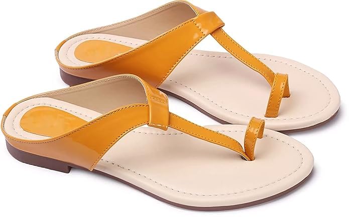 Image of Women's Toe Ring Sandals - Elegant Ruched Strap Design, Ideal for Party, Festive & Casual Wear
