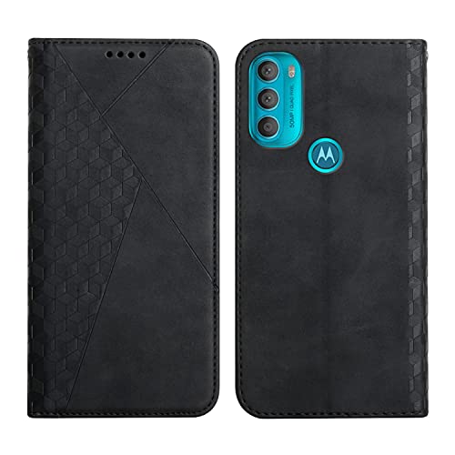 KOUYI Funda para Motorola Moto G71 5G, PU Cuero Flip Folio Carcasa [Magnético][Soporte Plegable][Ranuras para Tarjetas],Capa Tipo Libro Flip Case Wallet,Antigolpes Cover (Negro)