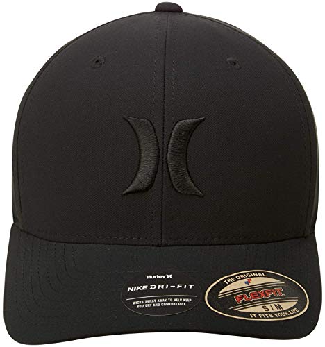 Hurley Men's Dri-Fit One & Only Flexfit Baseball Cap, Black/Black, L-Xl #TOP2