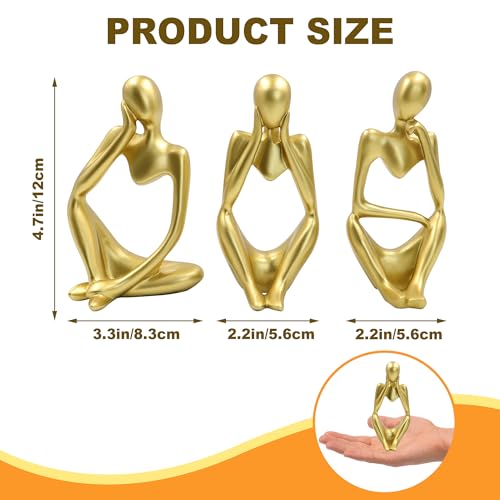 Estatuas decorativas modernas de resina dorada x3 miniatura 5