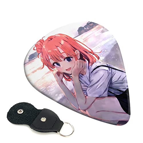 6枚セット ギターピック やはり俺の青春ラブコメはまちがっている スタイリッシュ 3種厚さ0.46/0.71/0.96mm 6弦アコースティックギター、エレクトリックギター、ベース、バンジョー、マンドリン 6つのギターピックに適しています おにぎり型紛失防