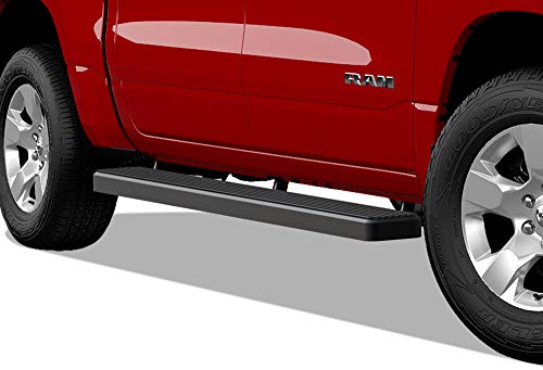 APS (Stainless Steel Black Powder Coated 5in Running Boards Nerf Bars Side Steps Compatible with Ram 1500 2019-2025 Crew Cab (Will Not Fit 2018 Previous Generation Build in 19-24)