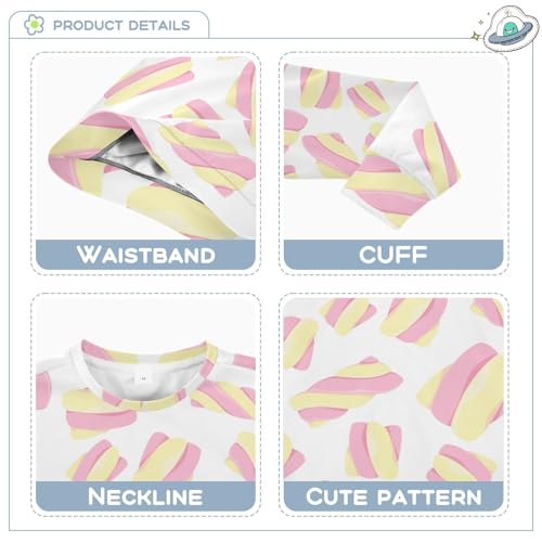 VIGTRO Candy Swirls Yellow Boys Girls Sweatshirt Long Sleeve Crewneck Fleece Pullover Soft Warm Sweatshirt Tops Size 4T3