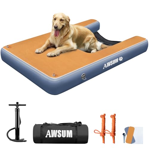 AWSUM XL Dog Water Ramp Pool Float Floating Inflatable Dog Boats Ramps for Dogs On Water Ladder Steps for Pools, Lakes, Boats and Docks