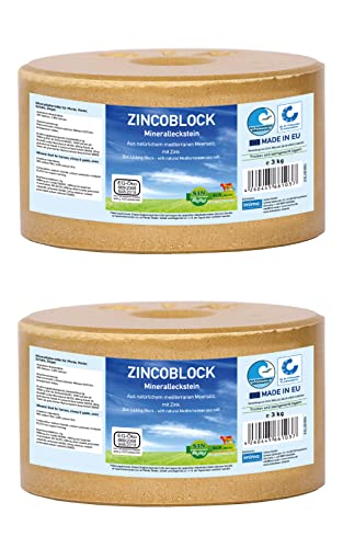 imima ZINCOBLOCK Set 2x3 kg - Mineralleckstein Pferd mit Zink, Eisen, Kobalt und Selen - Pferde Lecksteine mit Mittelmeer Salz - Ergänzungfutter Mineralfutter Lecksteine Salzlecksteine