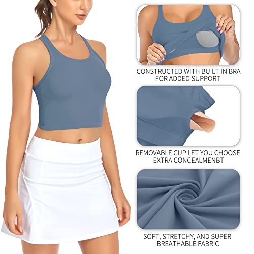 Saias de tênis plissadas para mulheres cintura alta atlético golfe com bolsos shorts corrida treino