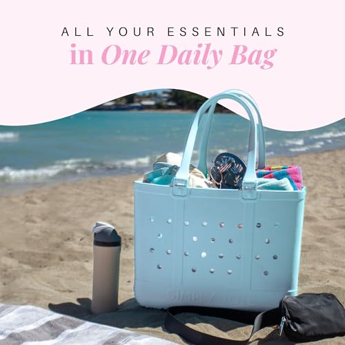 Image of Simply Southern Large Simply Tote Bag - All Waterproof Sandproof Beach Utility - Everyday Tote (Sky)