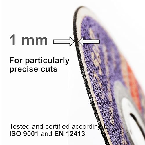S&R 25x Ultra-Thin Metal Cutting Discs – 115 x 1.0 x 22.23 mm | A60 S-BF | For Inox, Stainless Steel, Steel | Angle Grinder Blades
