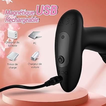 Silicone Plug Anal Vibradorador Hombre Juguetes Sexuales, Plug Anales Consoladores.. para Hombre, Vibrador Anal Juguetes Eróticos para Pareja Sexuales con 7 Modos Giratorios y 7 Modos Vibratorios