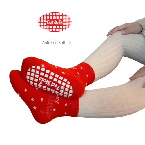 FedMois 5 Pairs Baby Kids Anti-slip Socks Cotton non skid Ankle Socks Animals, Christmas, 1-3 Years - Image 6