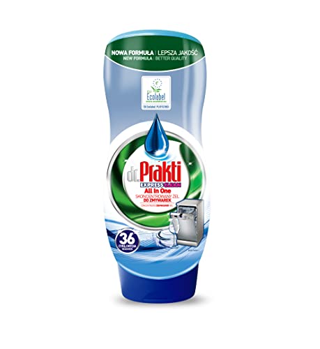 dr.Prakti Gel Lavavajillas Eco Label, Multiacción, aroma Limón, eficaz a baja temperatura, Anti-Cal, hasta 36 lavados