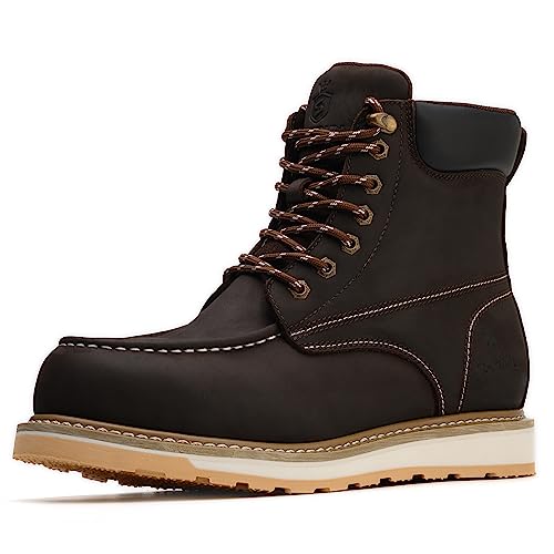 SL-Saint Impermeable de acero Moc Toe Hombres Botas de Trabajo Clásico Industrial y Construcción de Seguridad aislado 6 '' (Marrón oscuro 006, numeric_42)