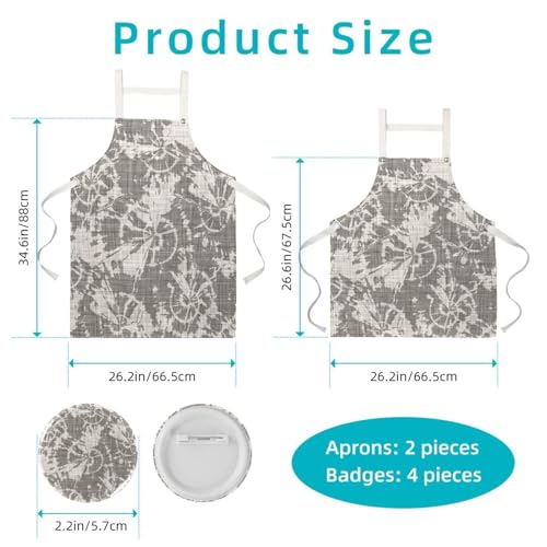 Tablier de serveuse anti-taches avec 4 broches déco - 2