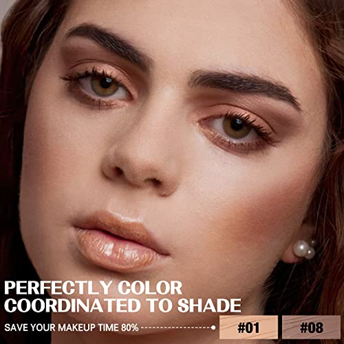 Focallure 2Pcs No Crease Eyeshadow Stick,Shimmer And Matte Cream Eyeshadow Pencil Crayon,Long Lasting Waterproof Eye Brightener Stick With Blending Brush,Nudist #TOP1