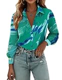 Zeagoo Womens Blouse Long Sleeve Floral Tops Button Down Tshirts 2026 Trendy Clothing Business Causal Dress Shirt