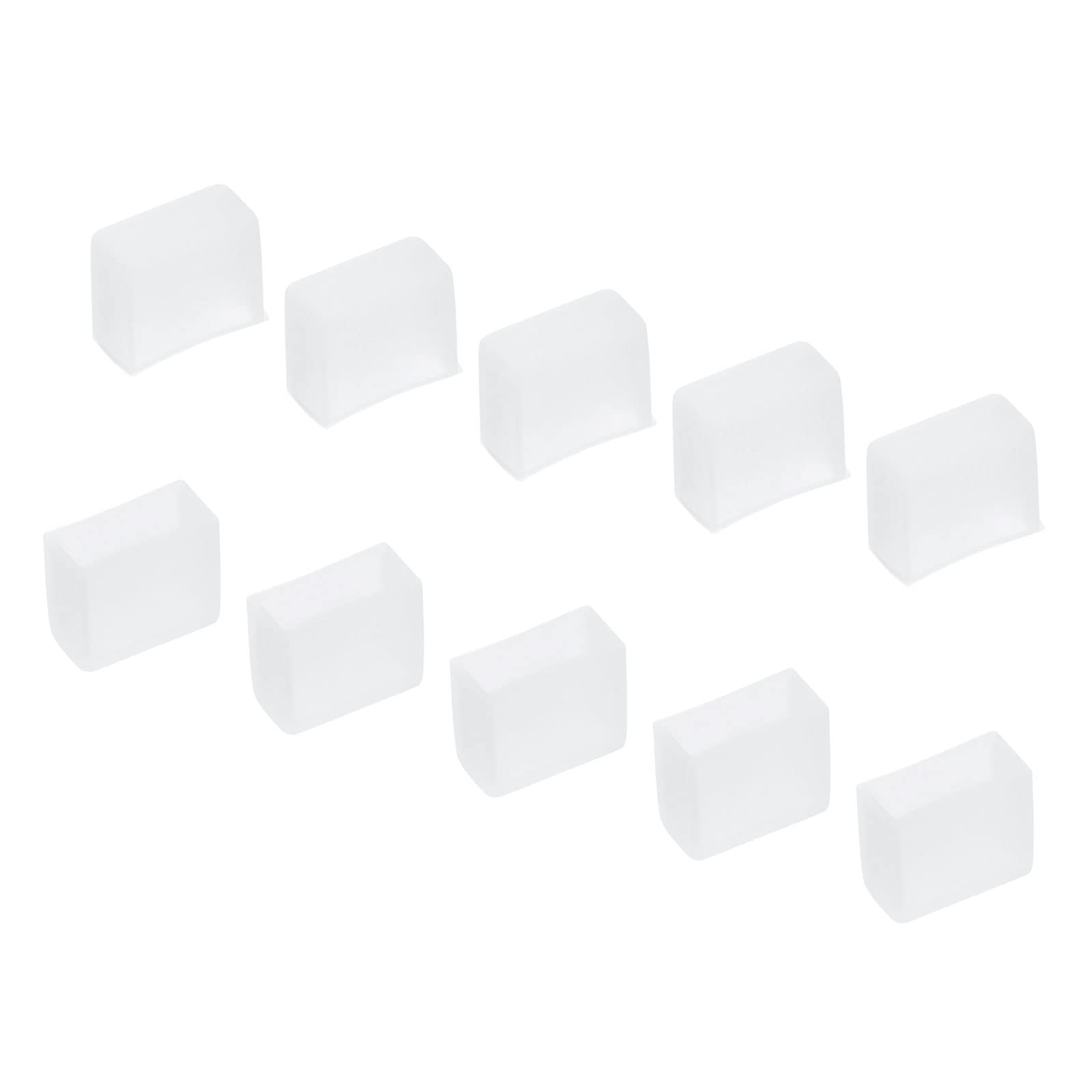 YOKIVE 60 Pcs Silicone Plugs, LED Tube Strip End Cap Cover Waterproof, Great for Office Home (White
