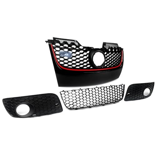 Parrilla de parachoques delantero para MK5 GLI GTI 2006-2009 con diseño de panal 6