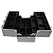 SHANY Essential Pro Makeup Train Case Cosmetic Box Portable Makeup Case Cosmetics Beauty Organizer Jewelry storage with Locks, Multi Compartments Makeup Box and Shoulder Strap - Silver