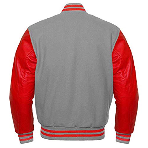 Image of Premium Letterman Baseball School College Bomber Varsity Jacket Purple & Gold Genuine Leather Sleeves