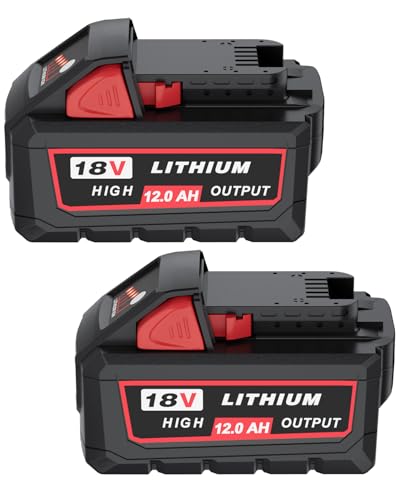 HOCHSTERN 2Pack 12.0Ah Replacement for Milwaukee M-18 Battery Compatible with Milwaukee 18V Lithium Battery 48-11-1862 48-11-1852 48-11-1882 Cordless Tools