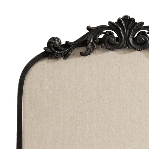 Kate and Laurel Arendahl Vintage Decorative Arched Pinboard; 19 x 31; Black; Framed Arch Ornate Bulletin Board for Unique Display; Organization; and Decor Options
