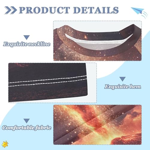 Volcanic Eruption Red Flames Bathing Suit Girls Short Sleeves Shirts Swimwear Beach Tops 3T3