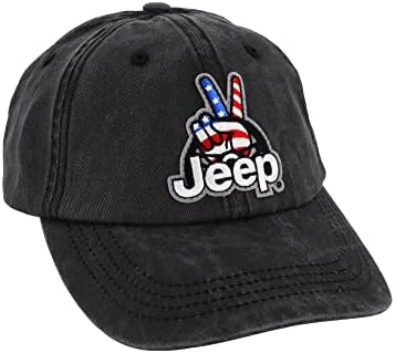 Jeep Wave USA Chino Twill Patch Garment Washed Hat Black