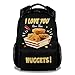 UNIKITTY Chicken Nuggets Backpack for Women Men, 16 Inch Black Backpacks for School, Casual, Large Capacity Bookbag for Teen Travel