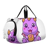 Reisetasche mit Fledermäusen, Eulen, Baum, Orange, für Jungen, Übernachtung, Wochenender, Duffle, für Reisen, Fitnessstudio, Kindergepäck, Niedlicher violetter Drachen-Charakter, Classic