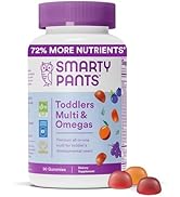 SmartyPants Toddler Multivitamin Gummies: Omega 3 Fish Oil (EPA/DHA), Vitamin D3, C, Vitamin B12,...