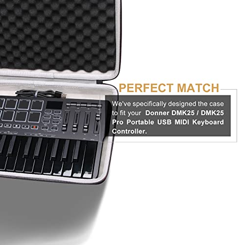LTGEM EVA Hard Case for Donner DMK25 Pro MIDI Keyboard Controller - Travel Protective Carrying Storage Bag