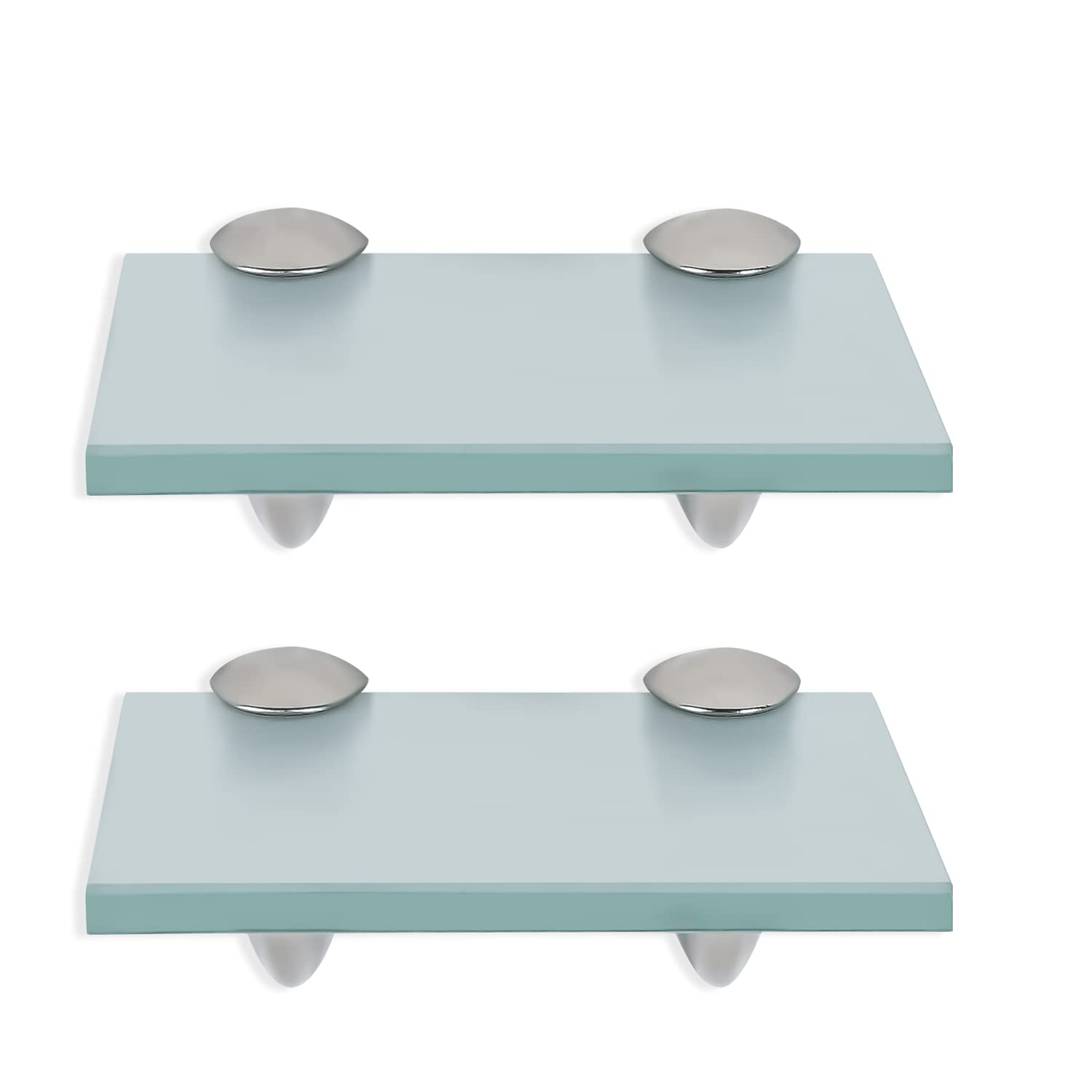 Randaco 2 estantes de cristal con soporte de pared, de cristal mate con cristal de seguridad templado de 8 mm y soporte, perfecto como estante de ducha/estante de baño para baño, cocina, balcón (20 x